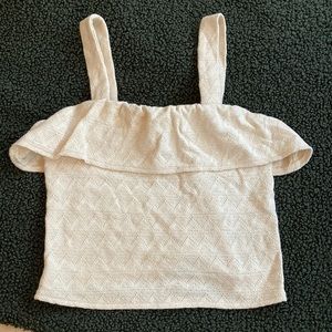 Madewell cream ruffled tank top